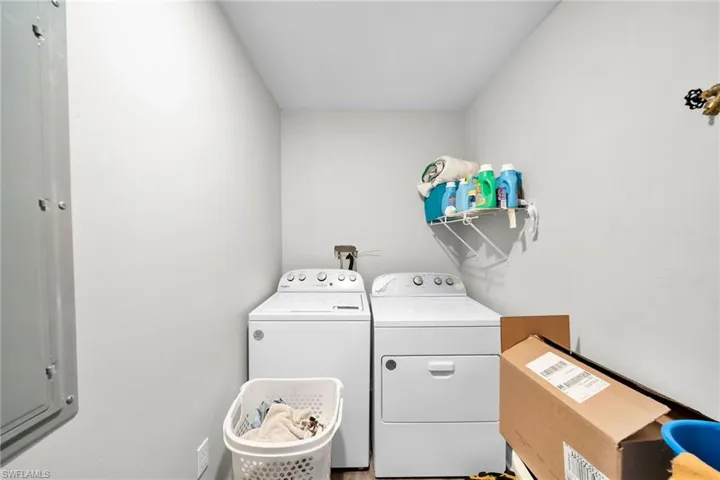 Laundry area featuring washing machine and dryer
