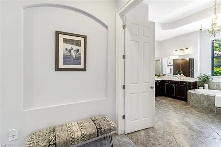 Corridor with tile floors