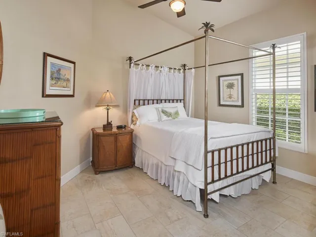 Guest bedroom privately tucked away in guest "wing."