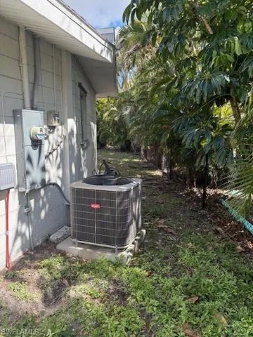Details with central air condition unit and electric meter
