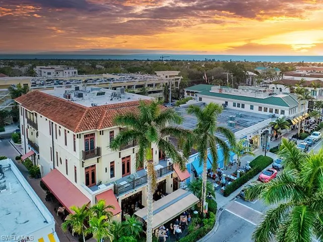 View of aerial view at dusk