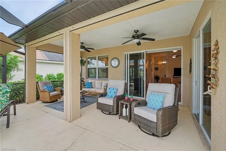Not shown here but a remote-controlled Storm Smart Screen made of Kevlar is hidden in ceiling. Used for both sun and storm protection when home is unoccupied