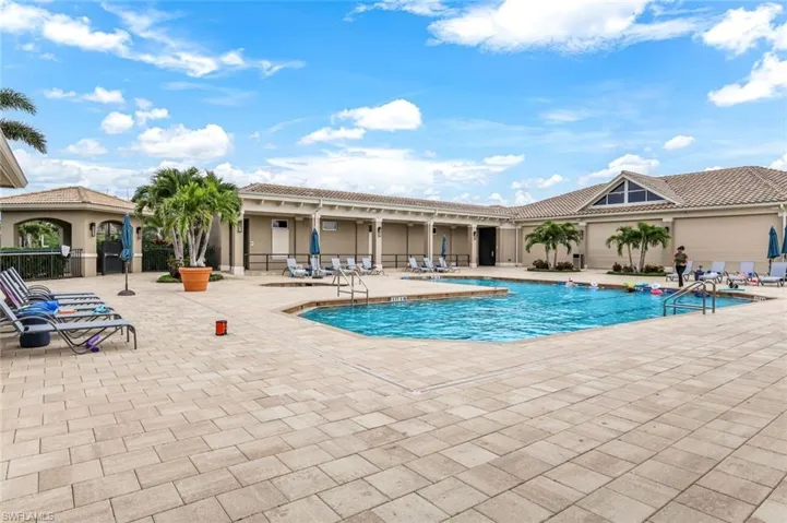 Copperleaf Community Pool! An entry kiosk opens into the spacious recreation and swimming pool area. The generous decking around the pool provides a place for entertainment, dancing, and a place to lounge or enjoy. The pool is geothermally heated for a leisurely swim, water aerobics or lap swimming. A beautiful deck, an inviting pool, always ready hot tub, soft seating groupings where friends can enjoy conversation, covered seating, bar, and outdoor dining creates a Copperleaf resort-like experience.