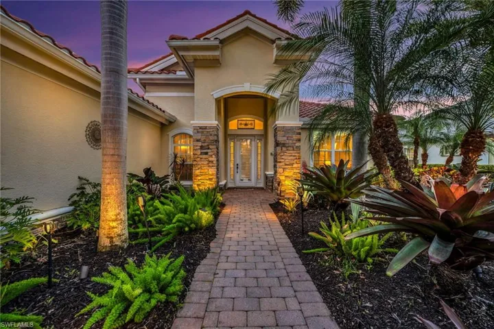 Property entrance night shot