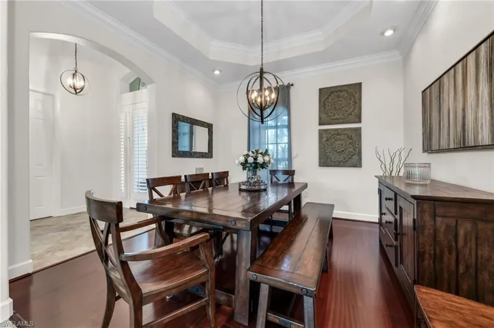 Dark Wood Floors, custom molding and natural light