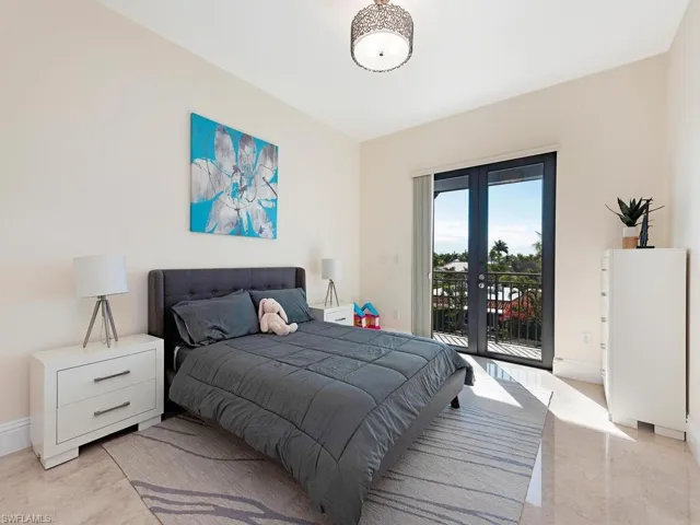 Bedroom with french doors and access to outside