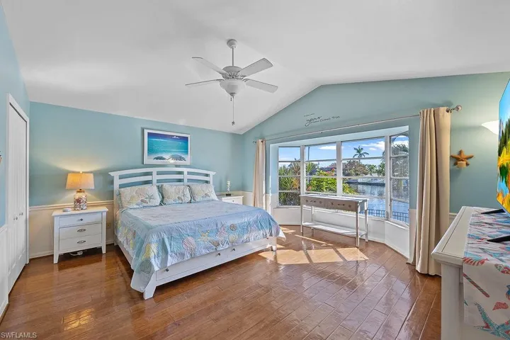 Master with waterfront views