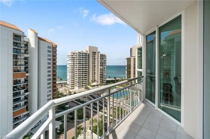 Balcony with a water view