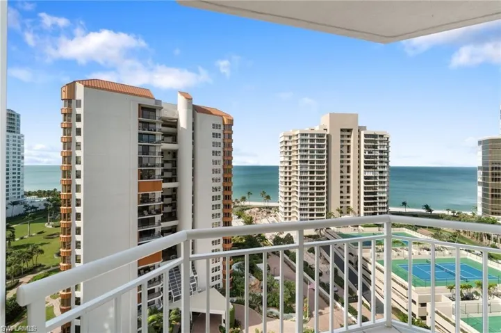 Balcony with a water view