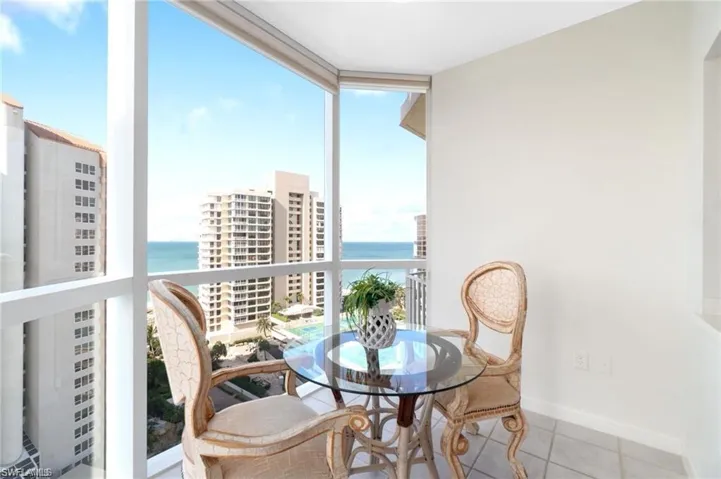 Balcony with a water view
