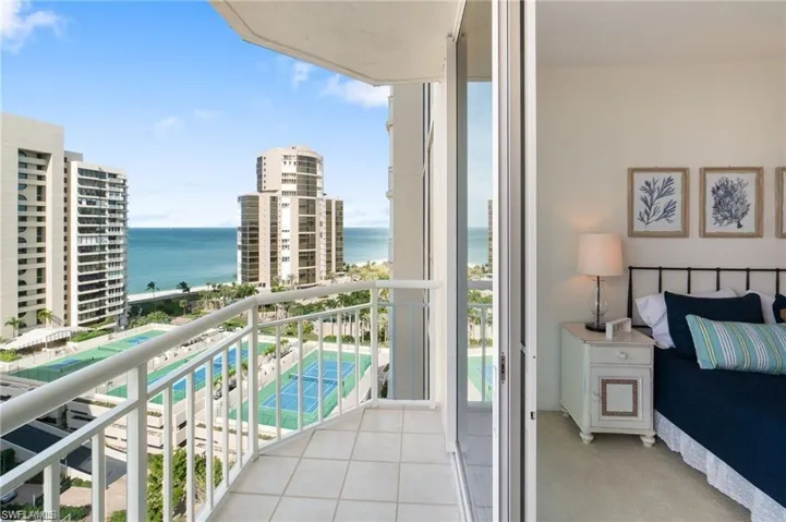 Balcony with a water view