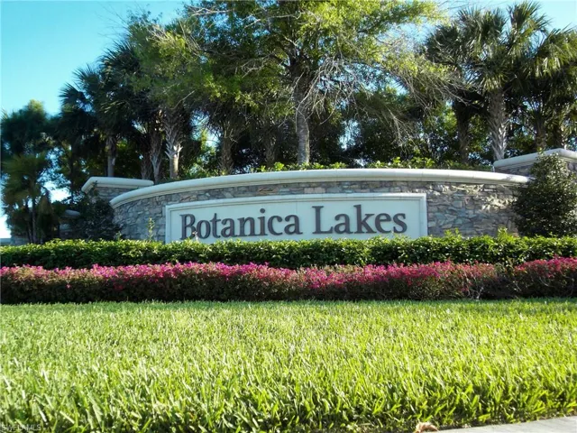Community sign with a lawn