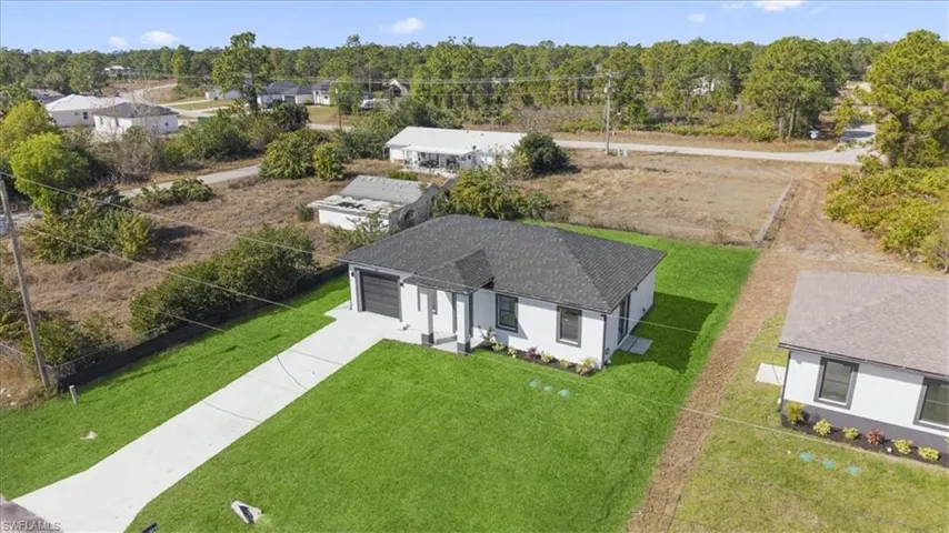Drone / aerial view of a tree filled landscape
