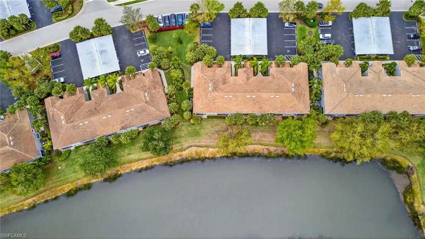 Drone / aerial view of a nearby body of water