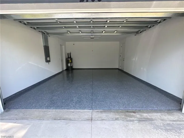 Garage with water heater