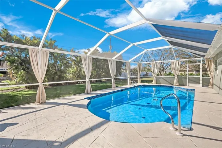 The private Pool area with oversized west facing pool deck