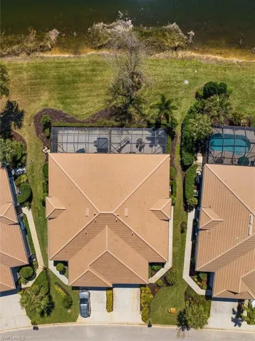 Overhead aerial view of home shows waterfront views!
