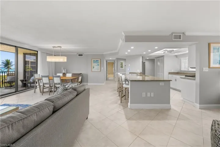 Open living/dining room.