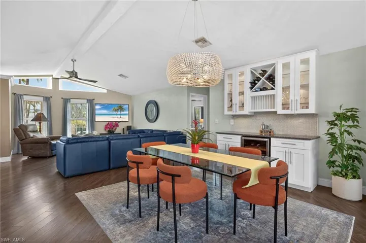 Dining room with wine cooler
