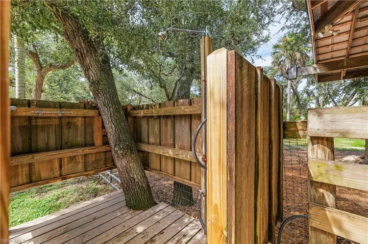 View of wooden deck