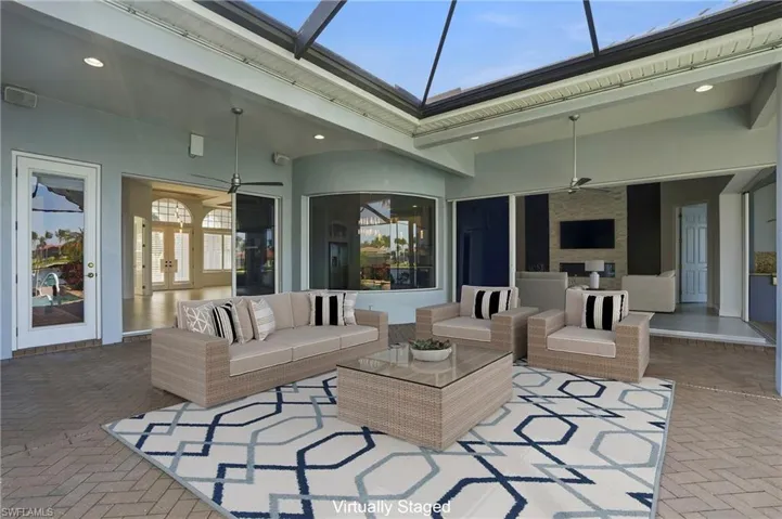 Covered lanai virtually staged