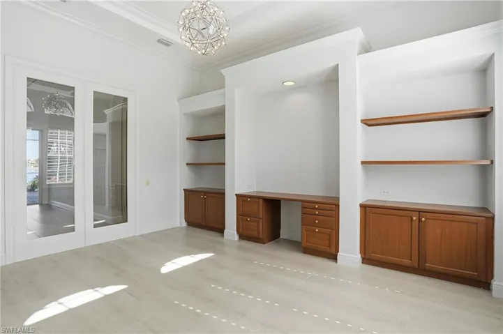 Office with built in storage and desk