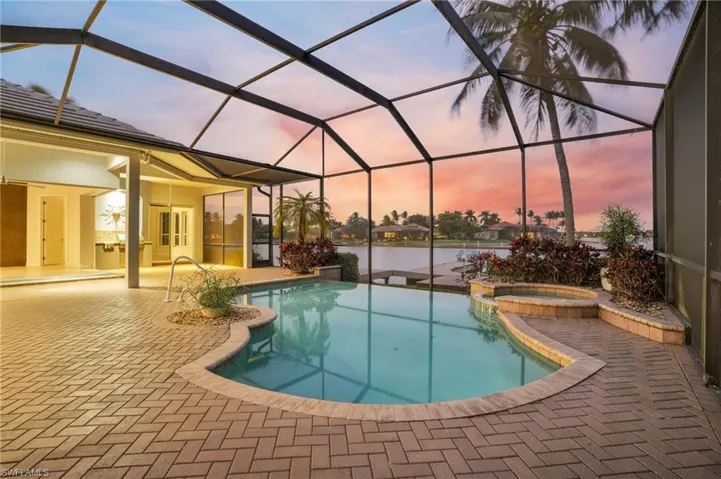 Pool at sunset
