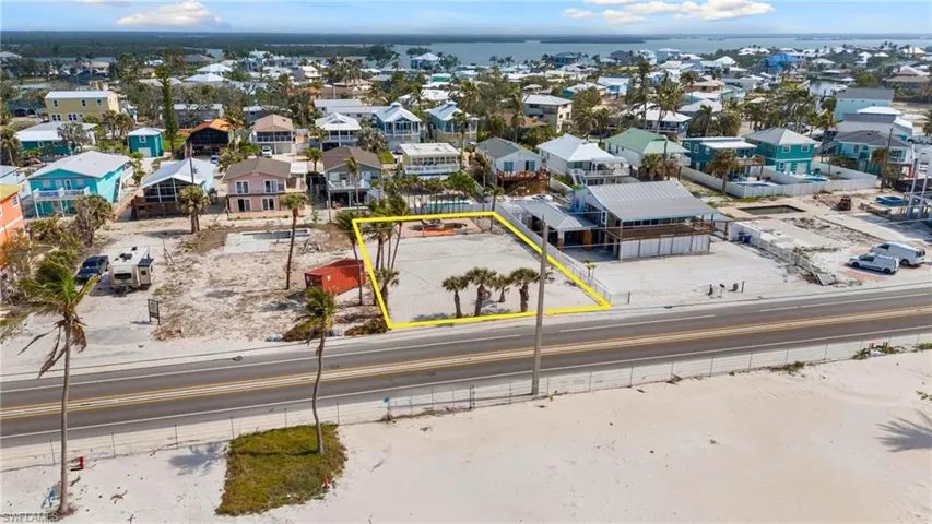 VIRTUALLY ENHANCED Bird's eye view with a residential view