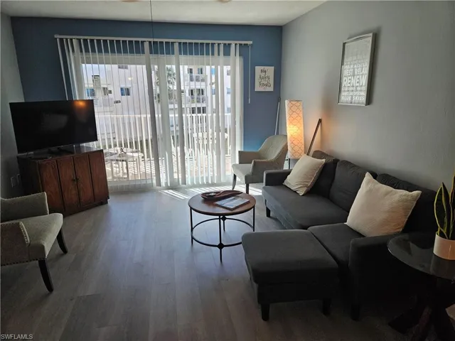 Living area featuring wood finished floors