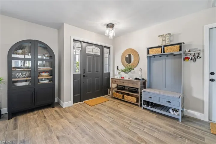 Foyer featuring wood-type flooring