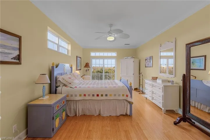 The primary bedroom is quite large.