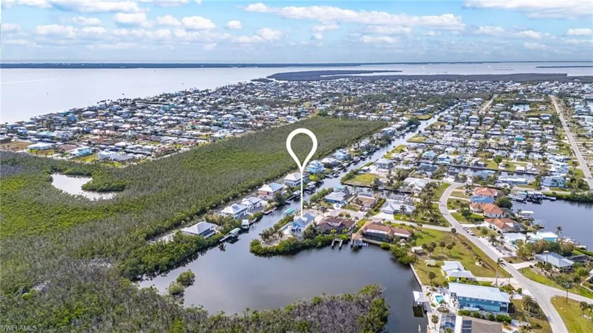 Aerial of home with Sanibel and Captiva with the Gulf of Mexico in the background!