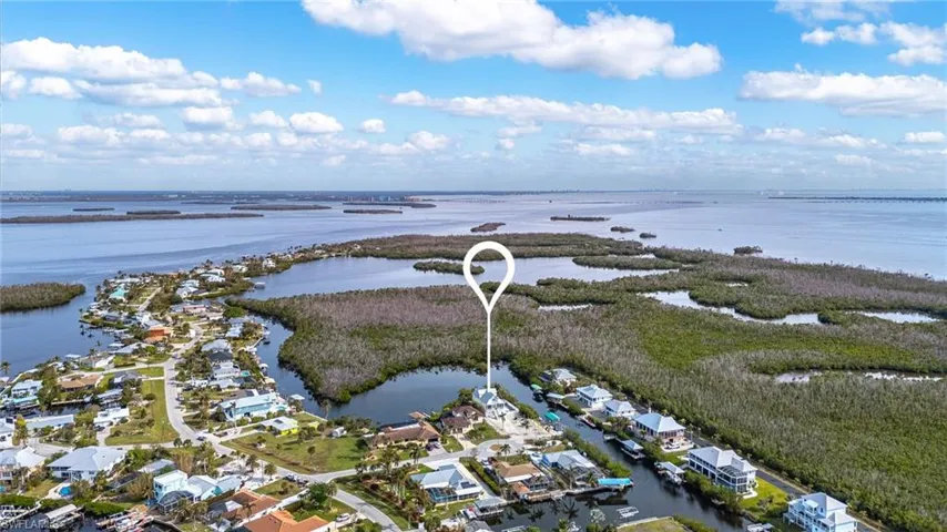 Aerial of San Carlos Bay, the Intracoastal Waterway, Punta Rassa, the Sanibel Causeway, Ft. Myers Beach, and the Gulf of Mexico!  There is quick access to some of the best fishing in all of SW Florida!