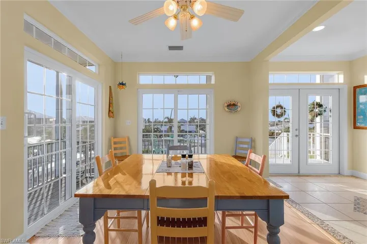Plenty of natural light in the dining
