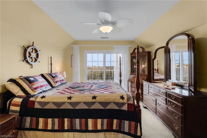 Third-floor guest bedroom with an open deck with beautiful views of the Gulf of Mexico, Sanibel, Ft. Myers Beach, and San Carlos Bay!