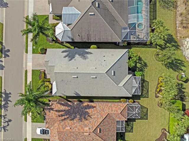 Aerial view directly above home