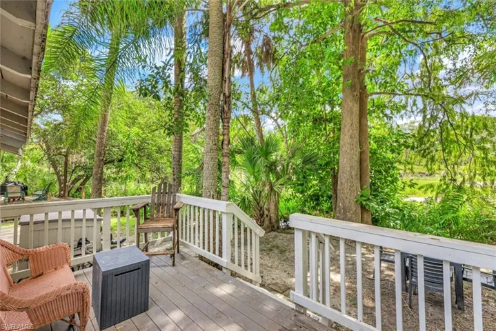 Large deck with views of the water.