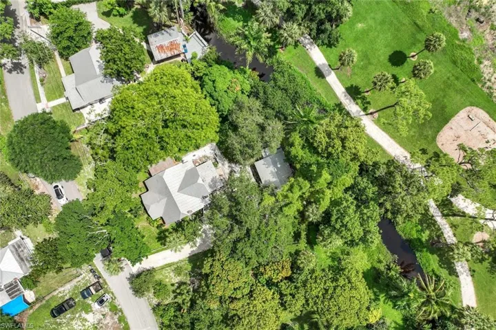 Aerial view of both homes on the property.
