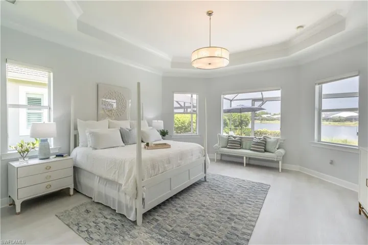 Peaceful, calming, spa-like retreat with water views from multiple windows.