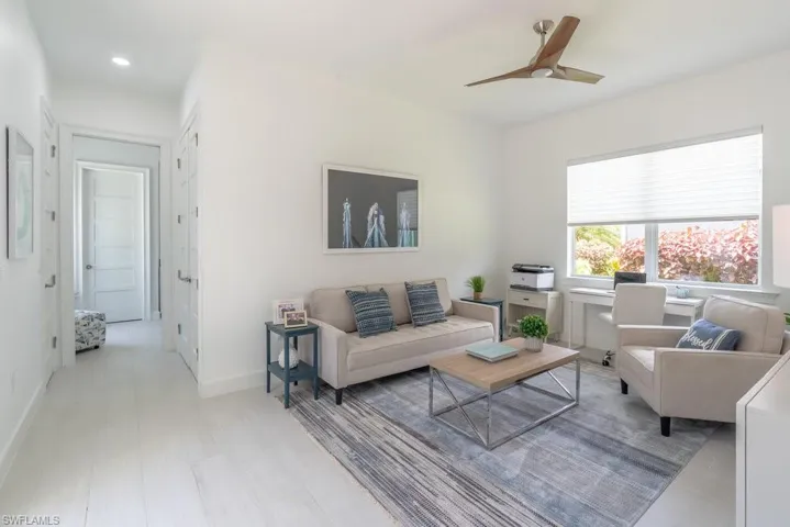 This comfotable bright space can serve as   an office, den, or fourth bedroom.