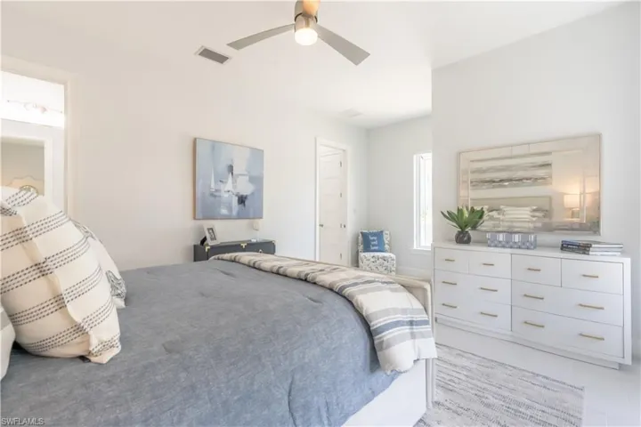 This guest suite is privately located eon its own wing of the house.