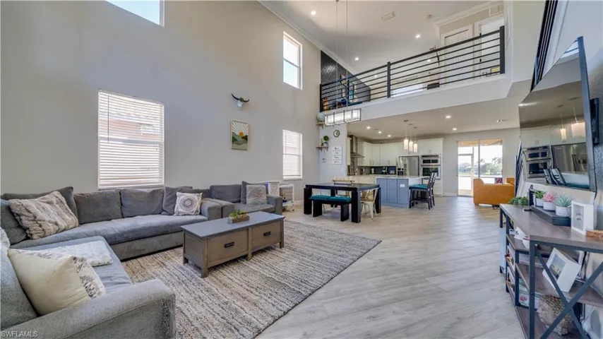 Living Room + View of Loft above