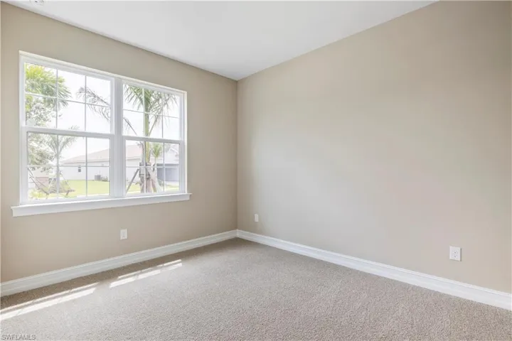 Carpeted spare room featuring a wealth of natural light