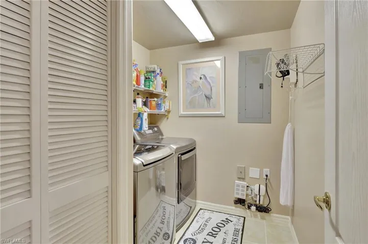 Laundry-newer washer & dryer- large closet behind door.