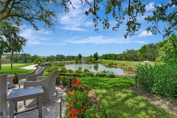 Patio dining overlooking the course