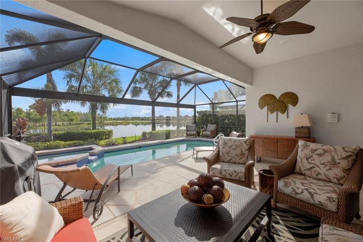 Beautifully furnished Lanai to enjoy spectacular water and Golf view