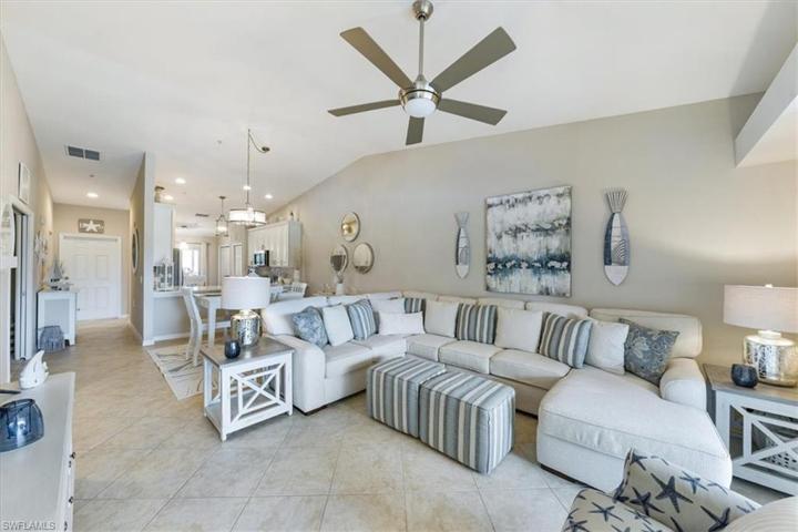 Volume ceilings offer a spacious feel to the floor plan