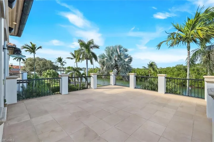 View of patio featuring a water view