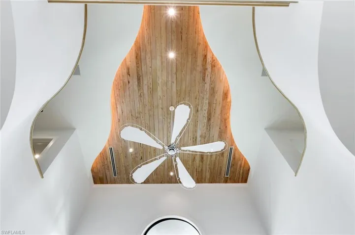 Gorgeous one of a kind contoured ceiling detail