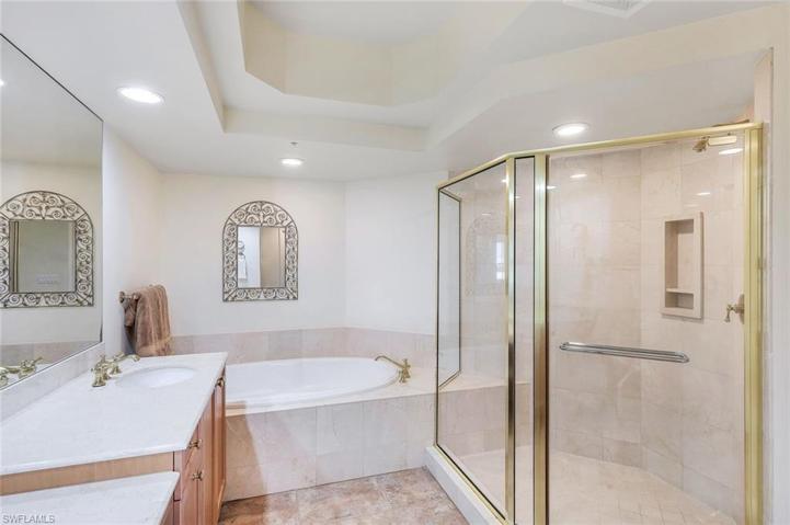 Soaking tub in the master bath beckons you; sip a glass of wine while relaxing in the tub.